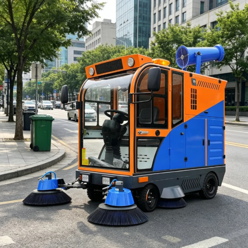Electric Road Sweeper Low Vibration Road Cleaning Machine For Urban Residential Main Road Sand Debris Removal Sanitation Works