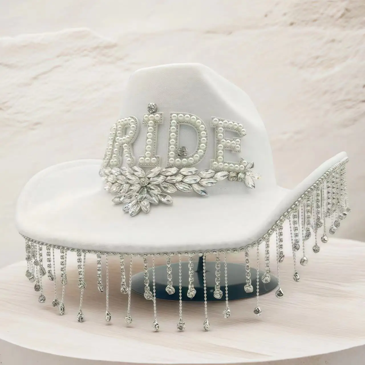 HongLuan Cappello per costume con glitter dorati Cappelli per adulti e cowboy con strass per donna, accessori femminili per cosplay da cowboy e berretto da cowgirl
