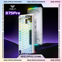 AULA S75 Pro Keyboard Tri Mode S75Pro Gamer Mechanical Keyboard 4000mAH RGB PBT Wireless E-sport Keyboard Gasket Customized Gift