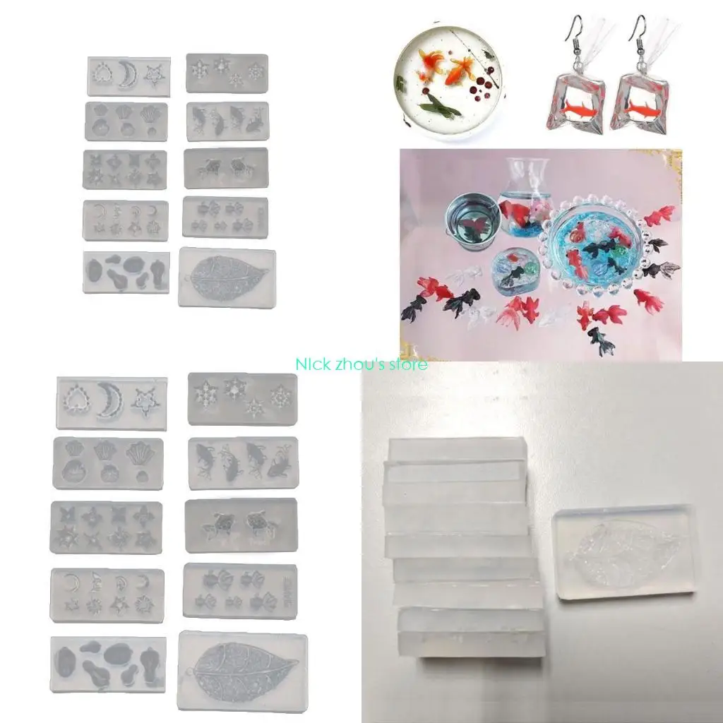 E15E 10 Styles Small Mold Snowflake Moon Star for Sun Pendant Resin Mol