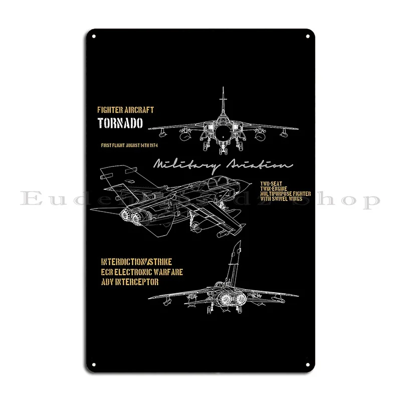 Military Aviation Jet Fighter Tornado Metal Plaque Poster Decoration Cinema Wall Decor Garage Printing Tin Sign Poster