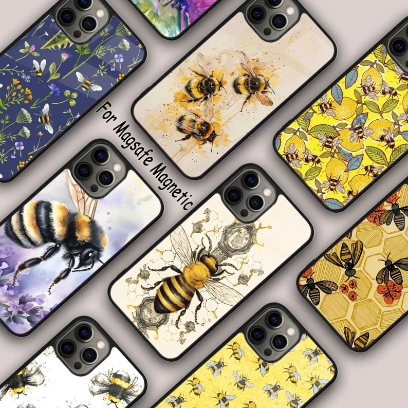 Bumblebee Insect Bee Magnetic Phone Case For APPLE iPhone 16 14 13 12 11 Pro Max 15 Plus Wireless Charge With MagSafe Cover