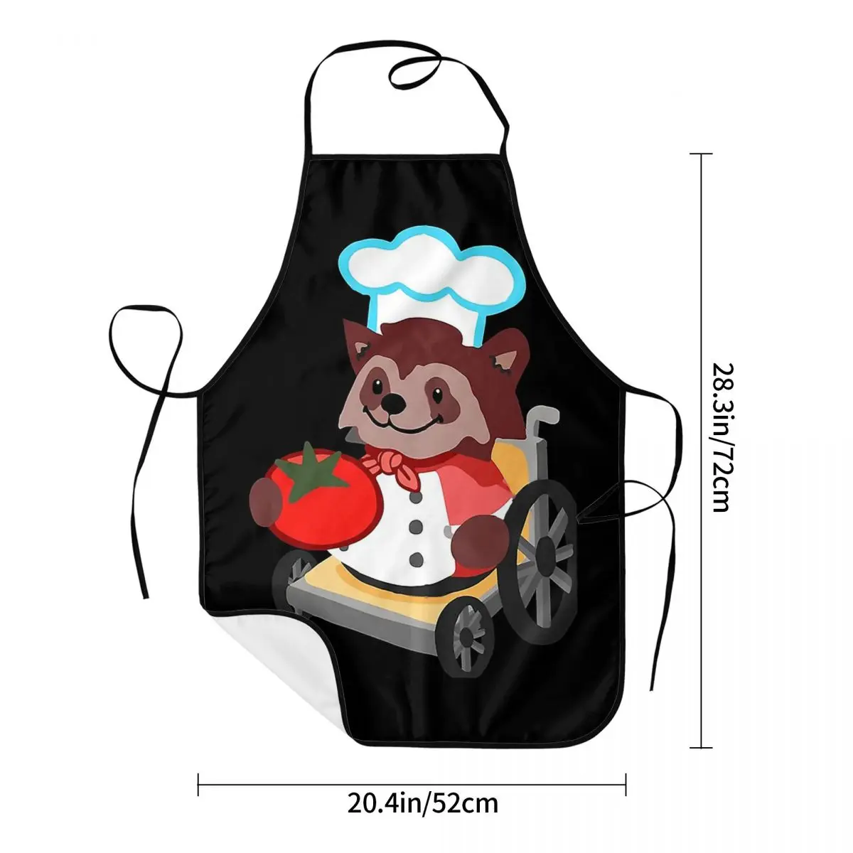 Cute Overcooked Wheelchair Raccoon Chef Gift Aprons for Women Men Kitchen Chef Cooking Tablier Household Bib Baking Cleaning