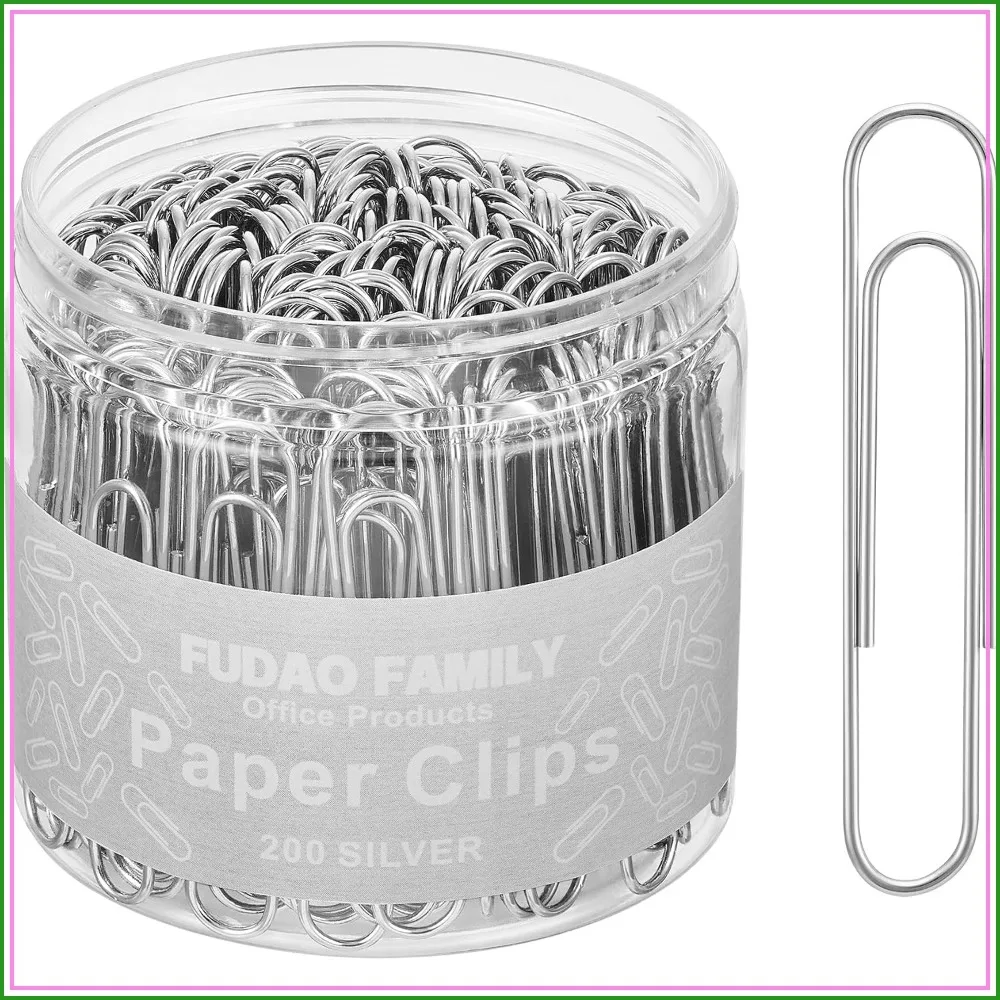 Jumbo Paper Clips 2 Inch, 200 Count Large Clips for Office & School, Sturdy & Rust-Resistant