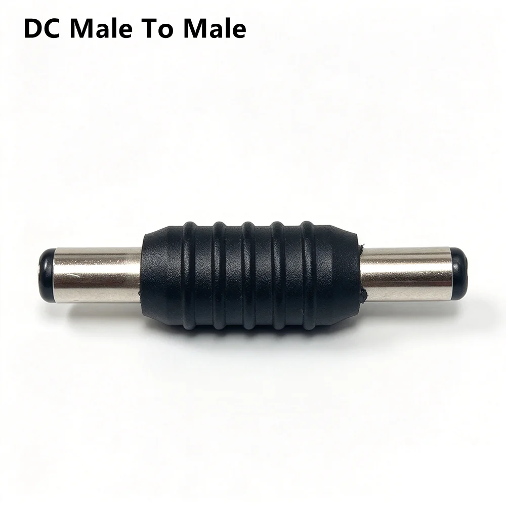 DC 5.5x2.1mm Connector Adapter Male To Male Or Female To Female DC Power Plug Adapter Screw Fastening Type For Leds, Cameras