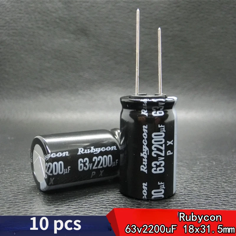 

（10pcs）Authentic Japanese Rubycon PX 63v2200u aluminum electrolytic capacitor 18 * 31.5mm capacitores 63v capacitors