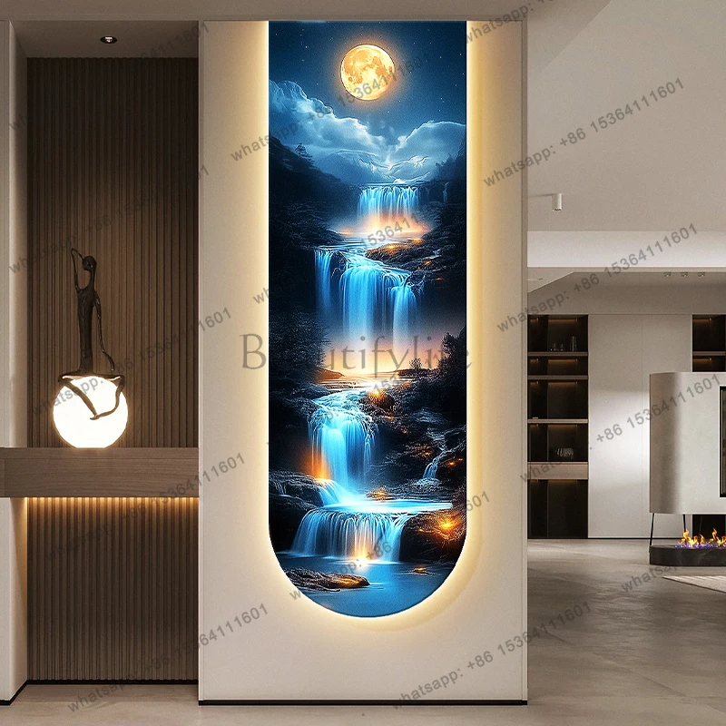 Ocean Waves Wall Lamp Entrance Decoration Light Painting Moon Corridor Hanging Painting Light Sea Home Living Room Mural Light