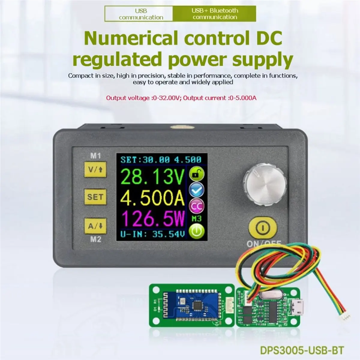 a20z-dps3005-32v-5a-調整可能な電源装置電圧コンバータ、modbusプロトコル通信-bluetooth通信付き