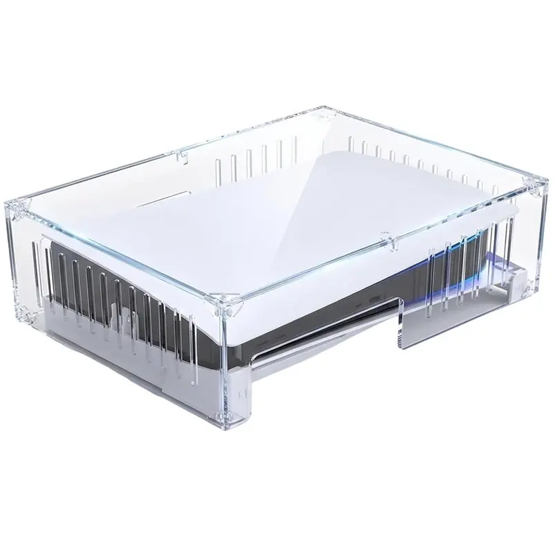 【HOT A69Z!】For PS5 Slim And Pro For Horizontal Clear Acrylic Dust Proof Cover- Acrylic Protector For Horizontal Game Console Set