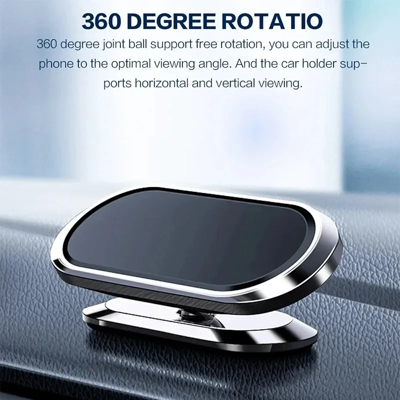 Magnetic Car Phone Holder 360 Rotatable Mini Strip Shape Stand For Huawei Metal Strong Magnet GPS Car Mount for iPhone 15