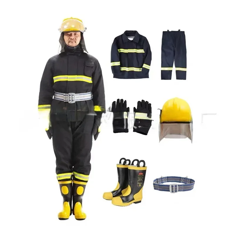 6Pcs/suit Fire Fighting Suit Wildfire Suppression Fire Fighting Suit Emergency Rescue Suit