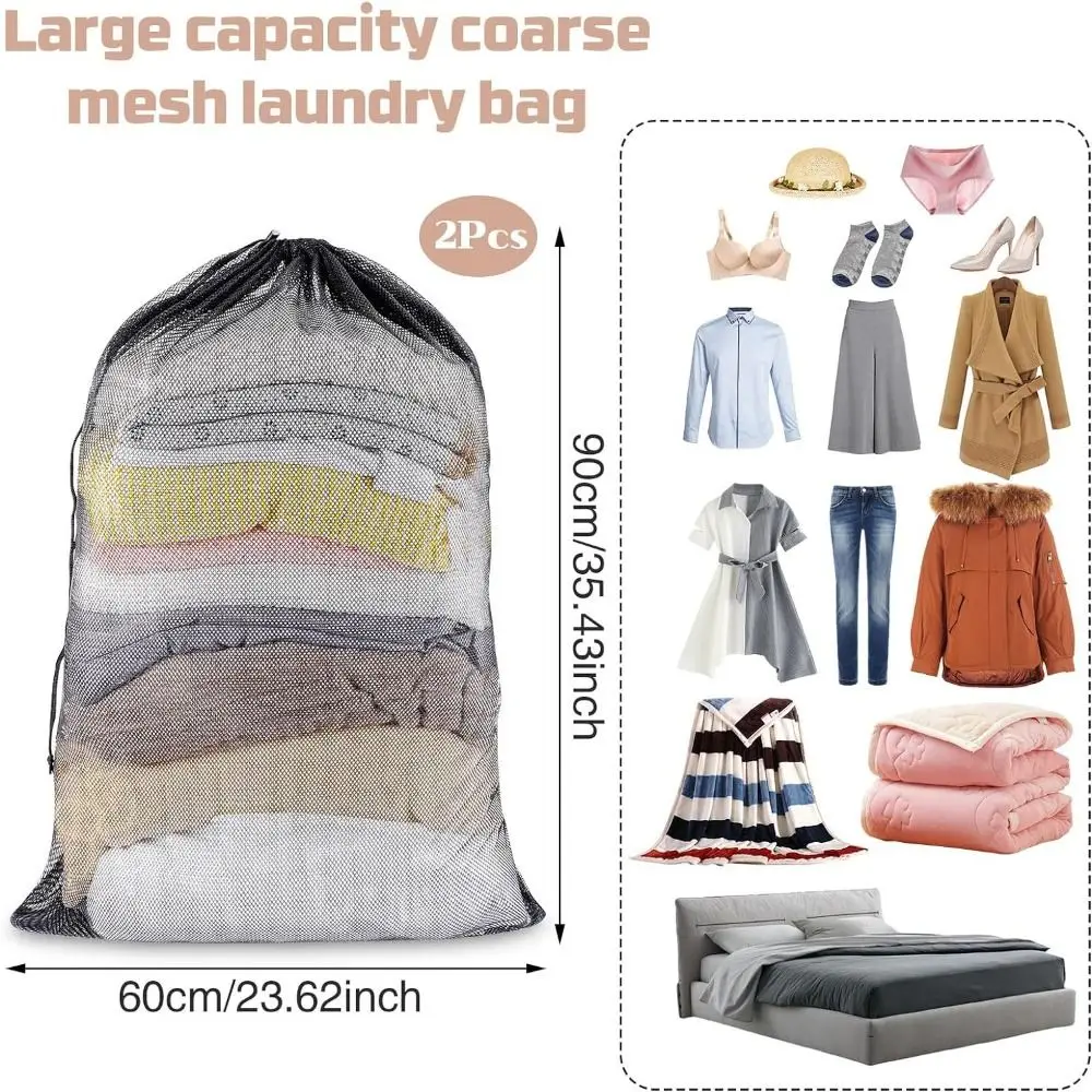 Creative Large Size Storage Laundry Mesh Bag Useful Large Organizer Net Drawstring Wash Sack Washing Laundry Bag Clothes Bags