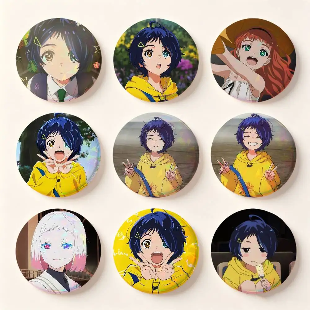 The Wonder Egg Priority Anime Badges 25 32 44 58 75 Mm Round Cosplay Pin Bag Decor Fans Collect Friends Gifts Brooch Souvenir