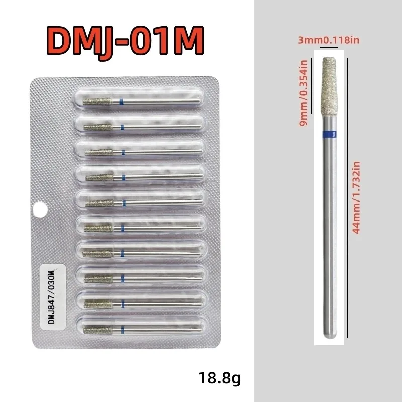 10-teiliges Diamant-Nagelbohrer-Set, Diamant-Fräser für Maniküre, 3/32 Zoll, elektrische Nagelfeile, Nagelhautentferner-Werkzeug – Detail 5