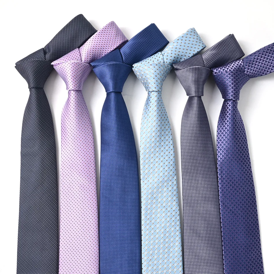 6CM Polka Dot Fine Check Tie Groom Wedding Necktie Suit Accessories Polyester Silk Hand-tied Men's Necktie Unique