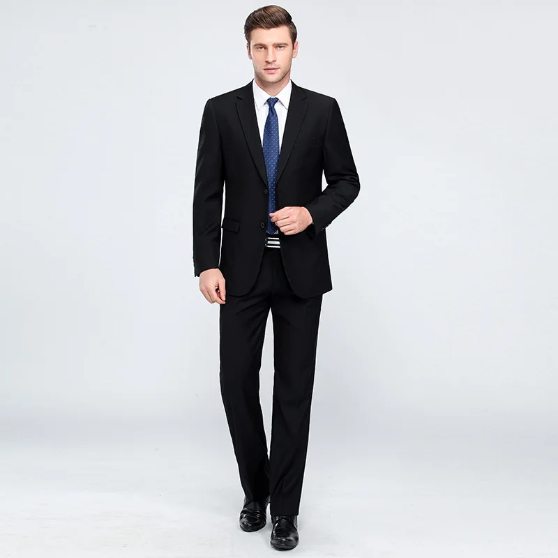 Traje profesional de negocios personalizado para hombre, traje de boda para novio, Color sólido, cuatro estaciones, 129