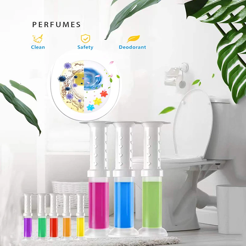 6 FlavorsToiletFlower Cleaner Gel Stamp Air Toilet Freshener 12 Flower Bath Deodorant Cleaning Needle Ambientadores Gel De Banho