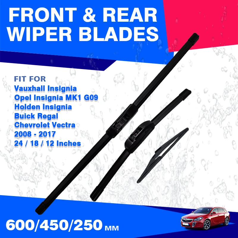 Front Rear Windscreen Wiper Blades For Opel Insignia MK1 G09 2008 - 2017 Vauxhall Holden Buick Regal Chevrolet Vectra Windshield