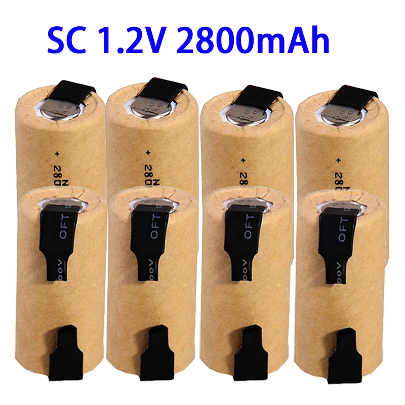 Original Screwdriver Electric Drill SC Batteries 1.2V 2800mah SC Ni-Cd Rechargeable Battey with Tab Power Tool NiCd SUBC Cells