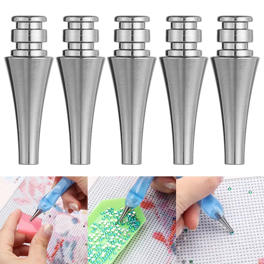 1/3/5PCS Alloy Quick Cases Tool DIY Crafts Diamond Painting Pen Nail Art Pen Tips Replacement Pen Heads Point Drill Pen Heads