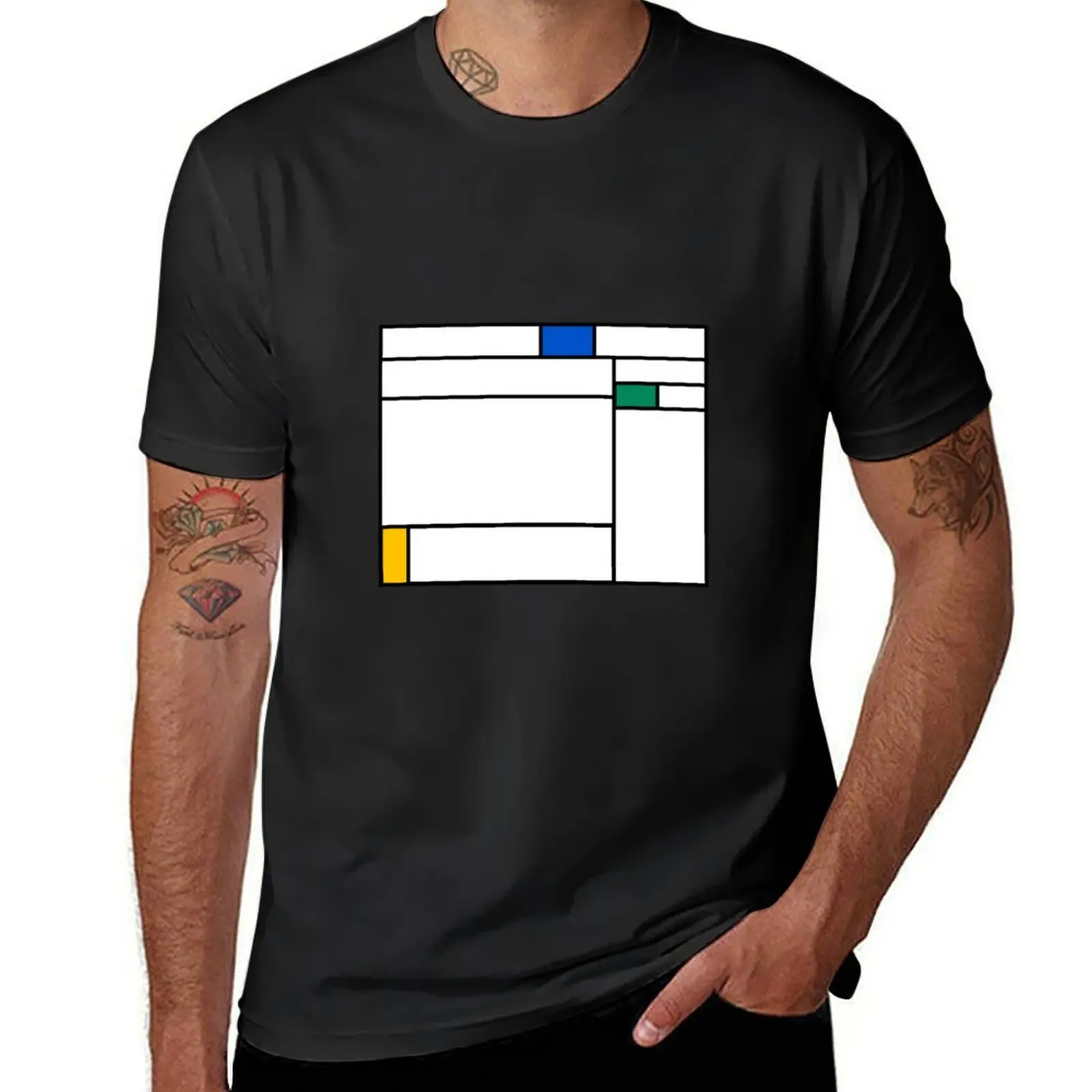 

Issue Extraction: Mondrian T-Shirt quick drying summer tops oversized men workout shirt