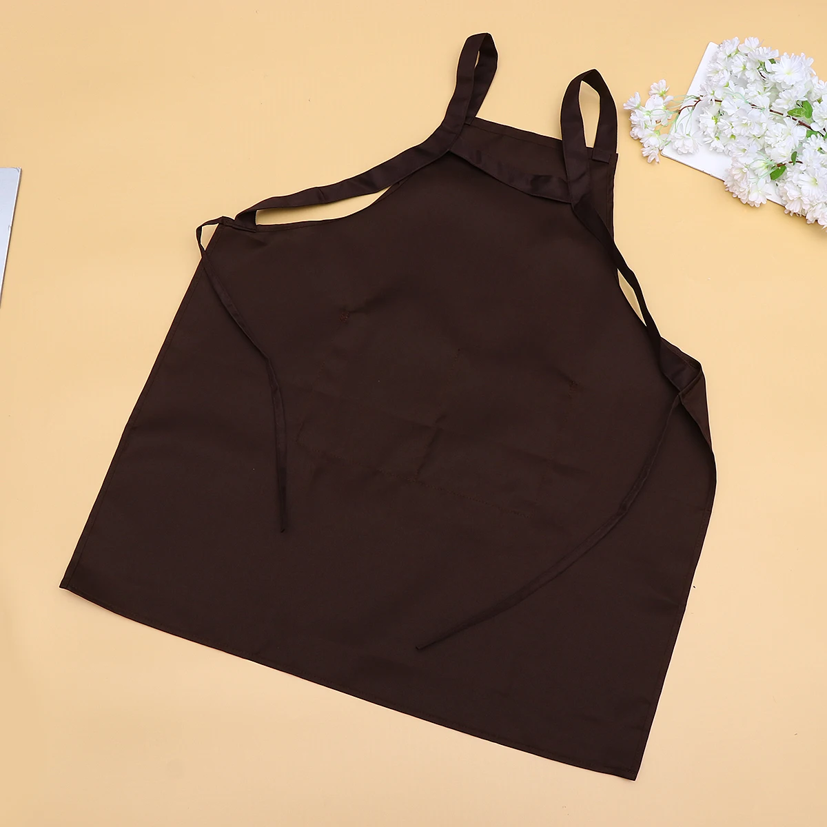 

Waterproof Halter For Coffee Shop Restaurant Kitchen Cooking Apron With Double Pockets Adjustable Straps Suitable Home