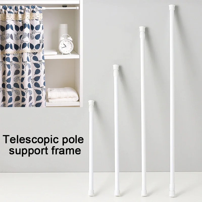 30-90CM Multi Purpose Spring Loaded Extendable Telescopic Curtain Pole Tension Rail Net Voile Pole Net Rods Curtain Telescopic