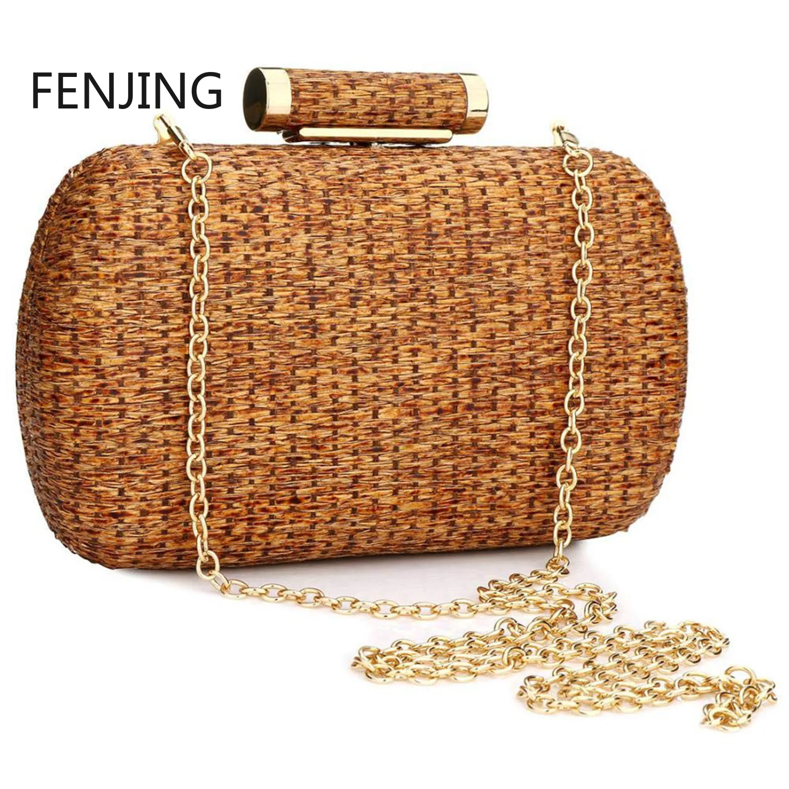 

Hand-Woved Straw Clutch Purse for Women Wedding Evening Straw Shoulder Handbag Party Wedding Summer Beach Bag Wicker Clutch Sac