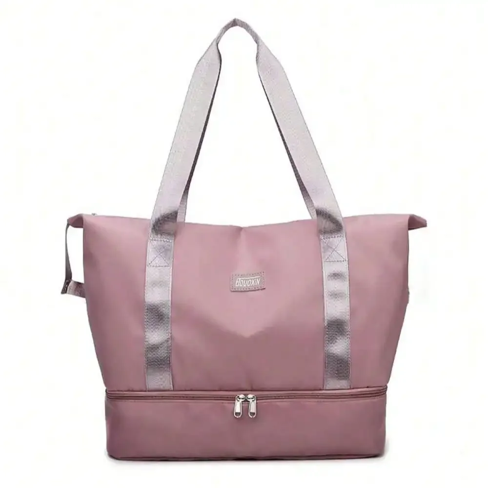 Large Capacity Travel Tote Bag with Shoe Compartment, Expandable Weekender Overnight Bag, Portable Handbag for Gym Beach Airplane Carry On