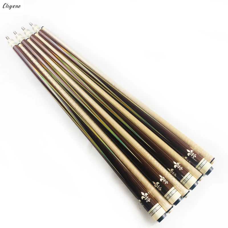 

Chyone 12mm Zyoumon Wood Points Inlay Carom Cue Laminated Curly Maple Shafts Diamond Silver Ring Spliced Carom Cue Billiards Cue