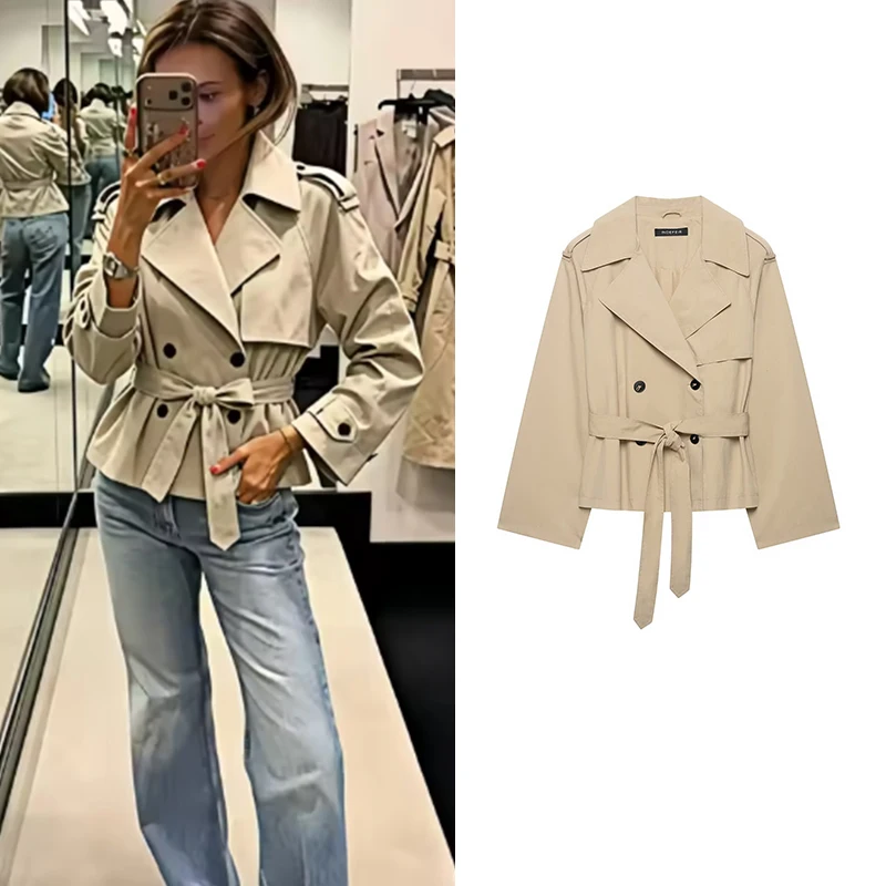 Women's 2026 New Fashion Autumn Jackets Chic Young Women's Elegant Loose Short Warm Jackets Fall Travel Street Trench Blouse