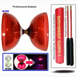 YOYO Toys Professional Diabolo Set Hight Speed Light Up Glow Shine 3 Triple Bearing Juggling String Bag BBDS-Kongzhu