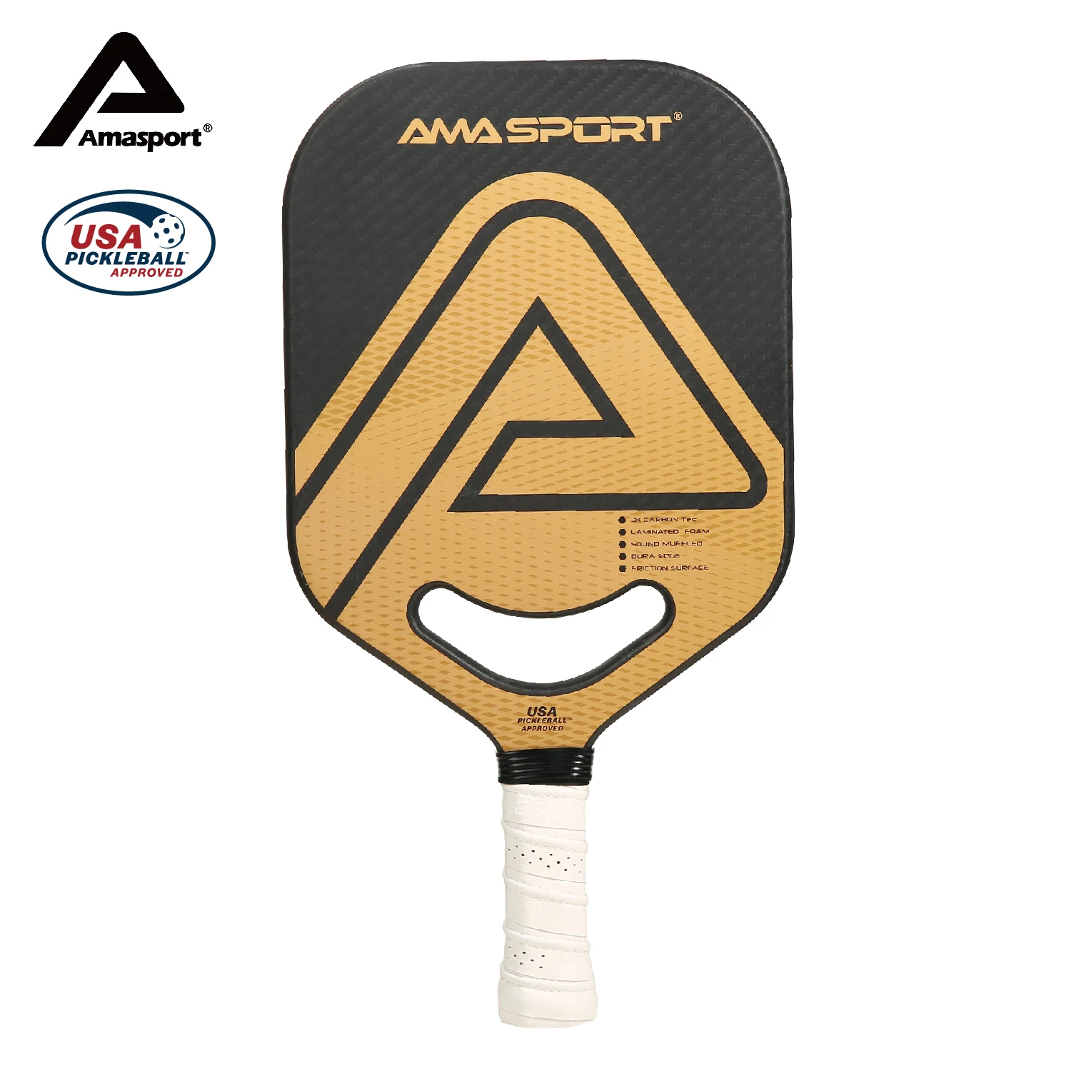

AMASPORT USAPA ApprovedPickleball Paddle PP002 Top Quality Carbon PP Honeycomb Core Thermoforming Raqueta Padel