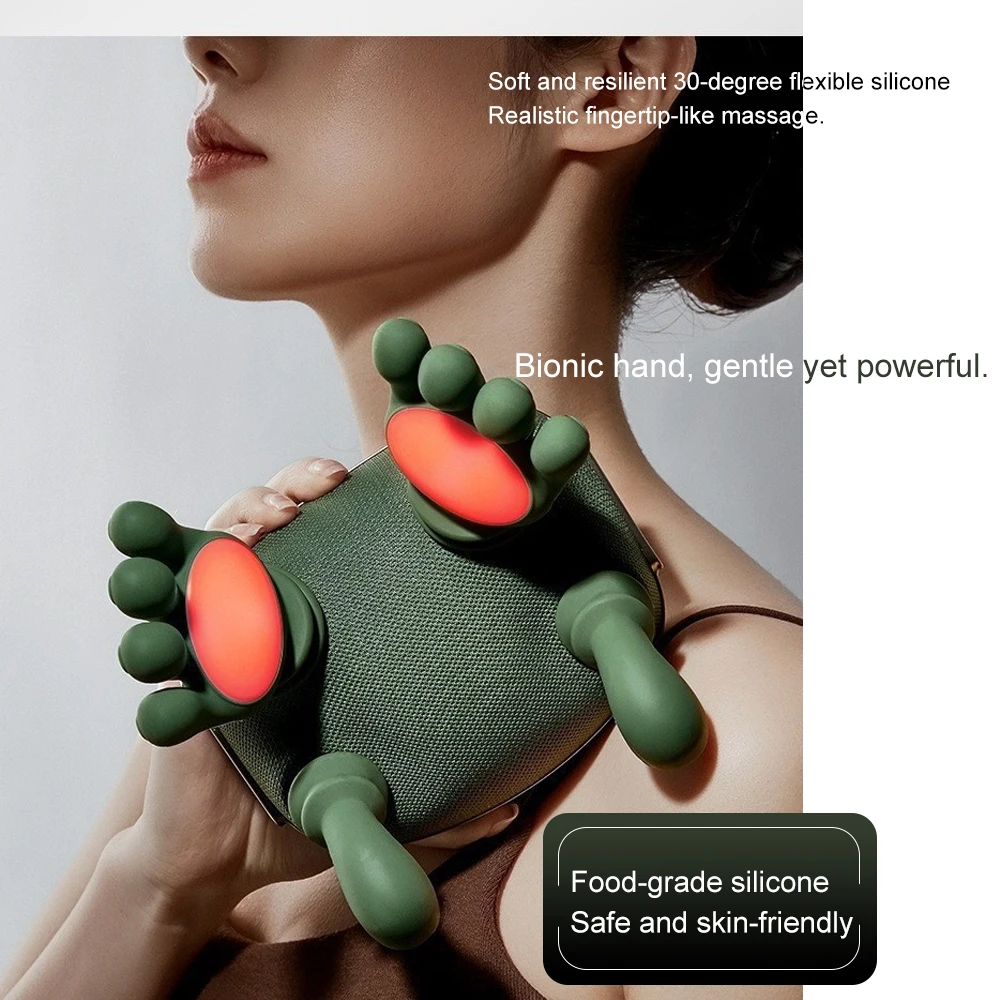 2026 Shoulder Neck Massager Finger Pressure Shiatsu Kneading Wireless Neck Cervical Relax Comfortable Stress Relief Device