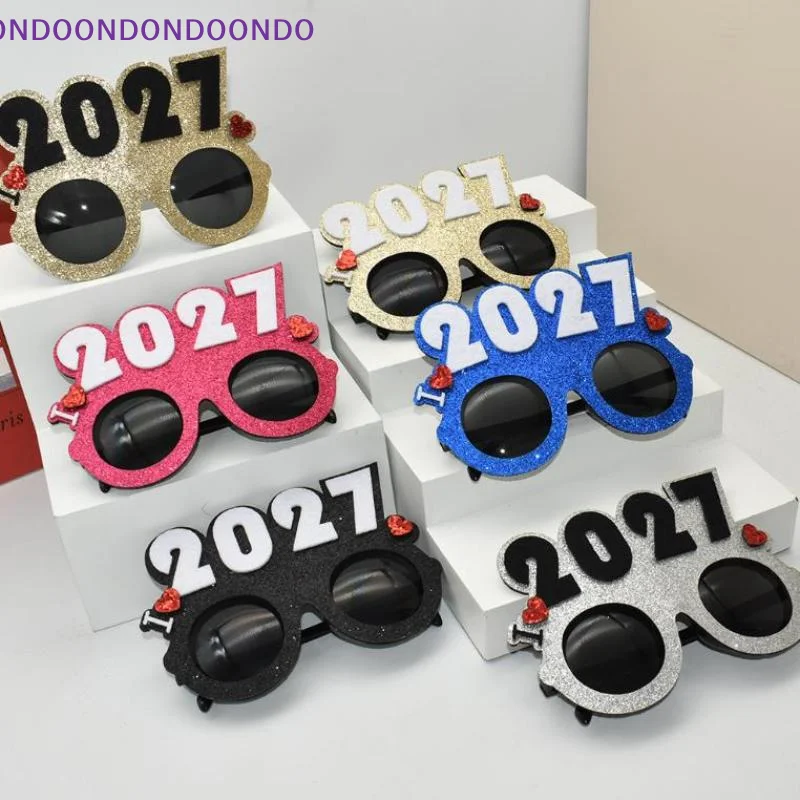 

2027 Glitter Number Eyeglasses Perfect for Glamorous New Year Gatherings
