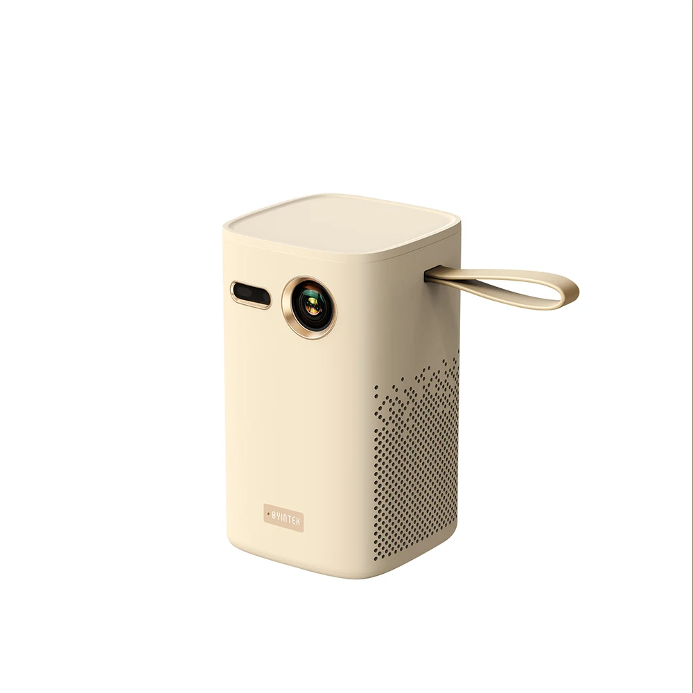 Proyector LED Portátil Mini BYINTEK con 2GB 32GB de Almacenamiento, Conexión WiFi y Batería Integrada