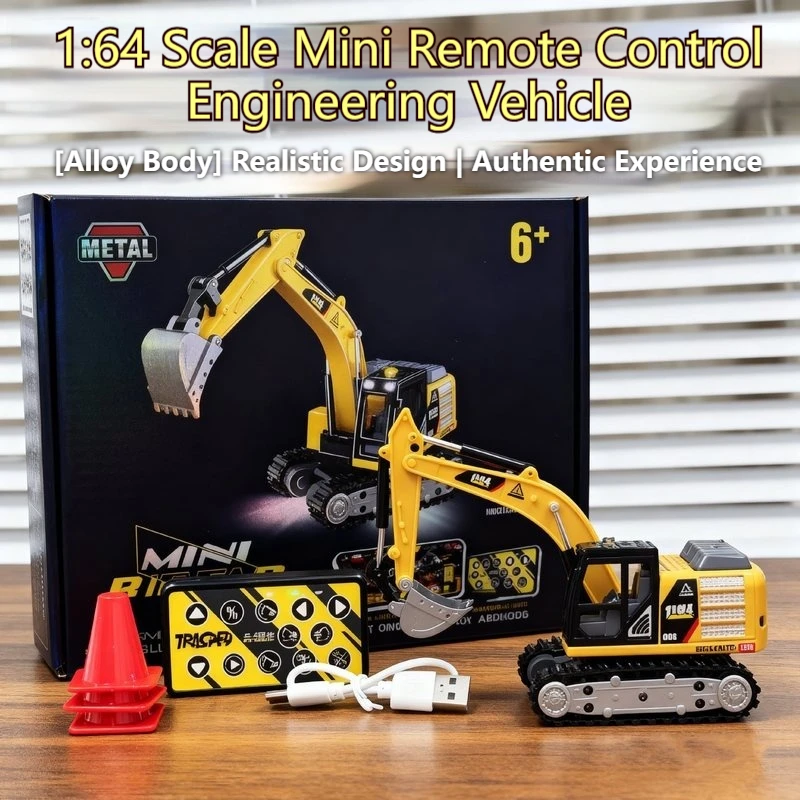 Rc حفارة 1:64 2.4G HG4301 التحكم عن بعد حفارة الهاتف المحمول بلوتوث التحكم سبيكة الهندسة شاحنة جرافة تفريغ لعبة