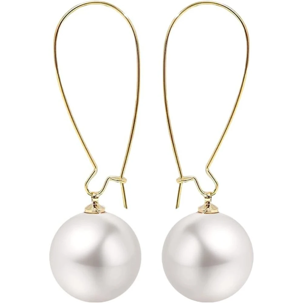 

Большие серьги-кольца с жемчугом - Женские серьги с одной жемчужиной цвета шампань