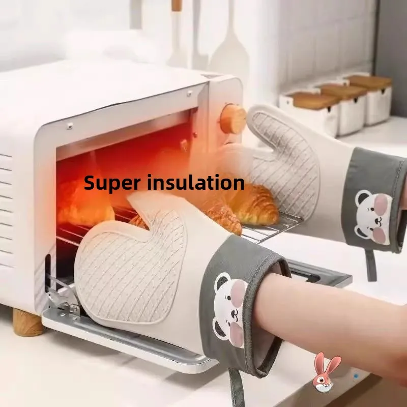 

Термостойкие перчатки для кухни, микроволновой печи, выпечки, устойчивые к высоким температурам, нескользящие, с защитой от нагрева.