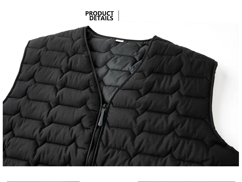 Herren Weste Oberbekleidung Windbreaker Kleidung Neue Ärmellose Pufferweste Jacke Herren Einfarbige Daunenjacke Winter Warme Weste Mantel – Detail 2