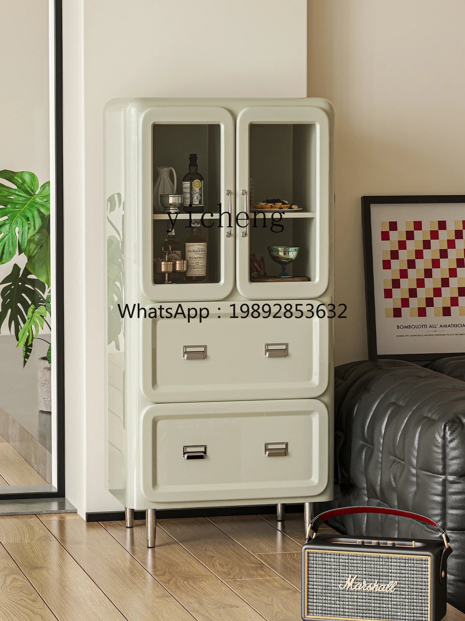 AA الرجعية خزانة عمودية الزاوية غرفة نوم المنزل خزانة عرض زجاجية خزانة غرفة المعيشة #5