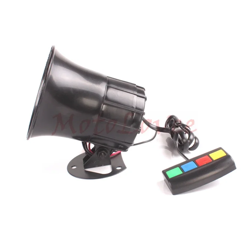 MotoLovee 12V Motorcycle 4 Sound Loud Security Horn Vehicle Emergency Alarm Loudspeaker for E-bike Truck Moped Modificatio