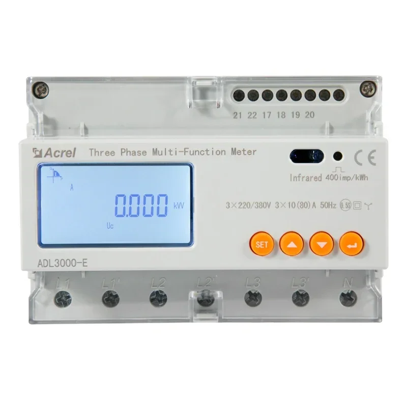 

ADL3000-E Three phase kwh meter 5A Via ct connection din rail energy meter