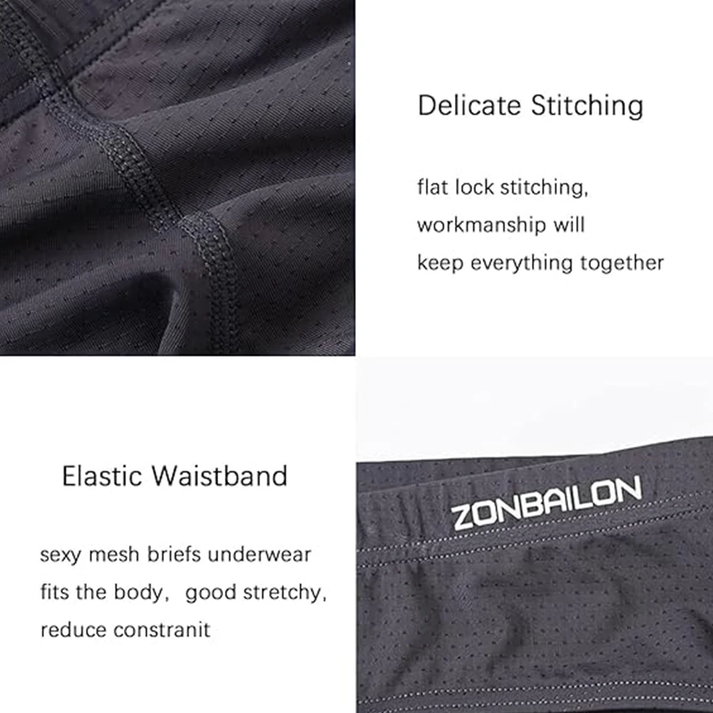 ZONBAILON Men's Sexy Briefs with Bugle Pouch Low Rise Breathable Briefs Underwear For Men