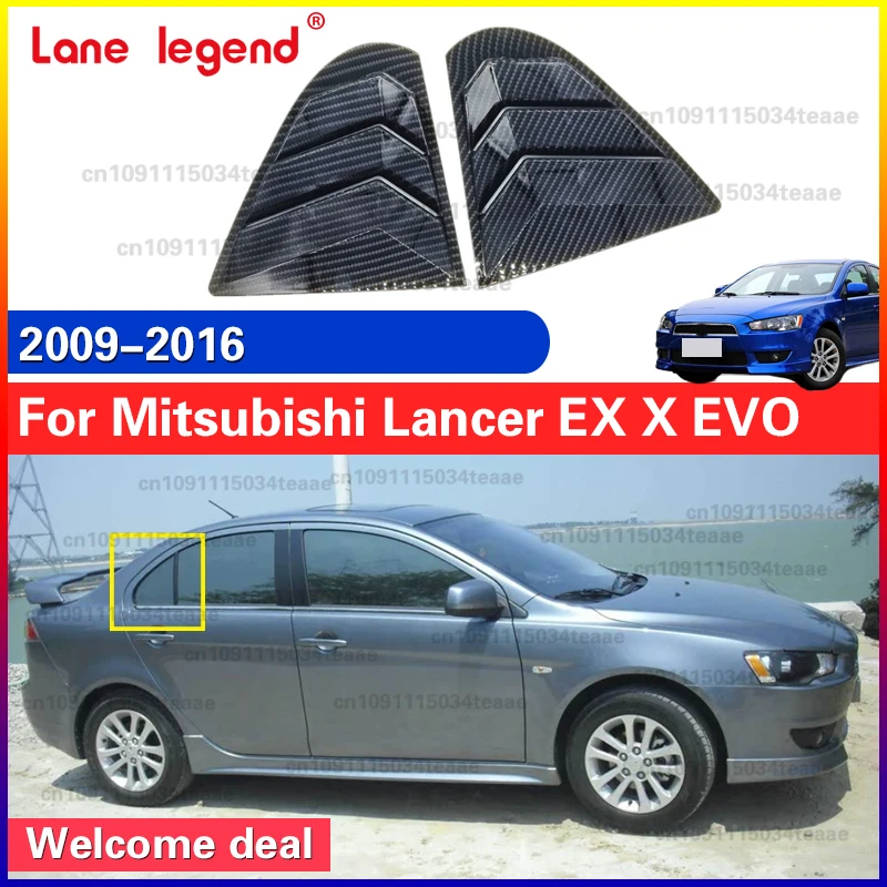 Para Mitsubishi Lancer EX X EVO 2009-2016 ventana trasera ventilación lateral cubierta de persiana embellecedora accesorios de coche piezas de automóvil