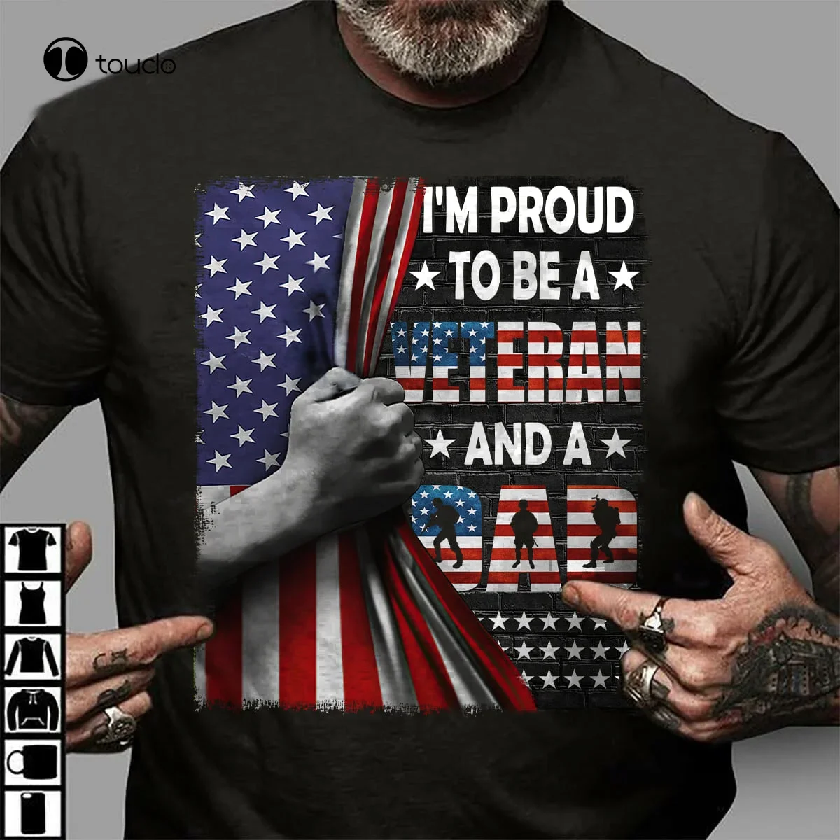 New Veteran Father'S Day T-Shirt Gift For Dad Papa Soldier Us Flag Unisex Tee Shirt Cotton T Shirt Fashion Tshirt Summer Xs-5Xl