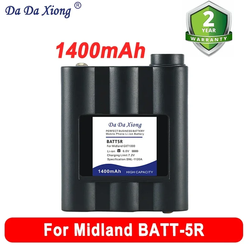 DaDaXiong 1400mAh BATT5R Replace Battery For 1 Midland BATT-5R AVP7GXT Walkie Talkie And Other GXT Series GMRS Radios Batteries