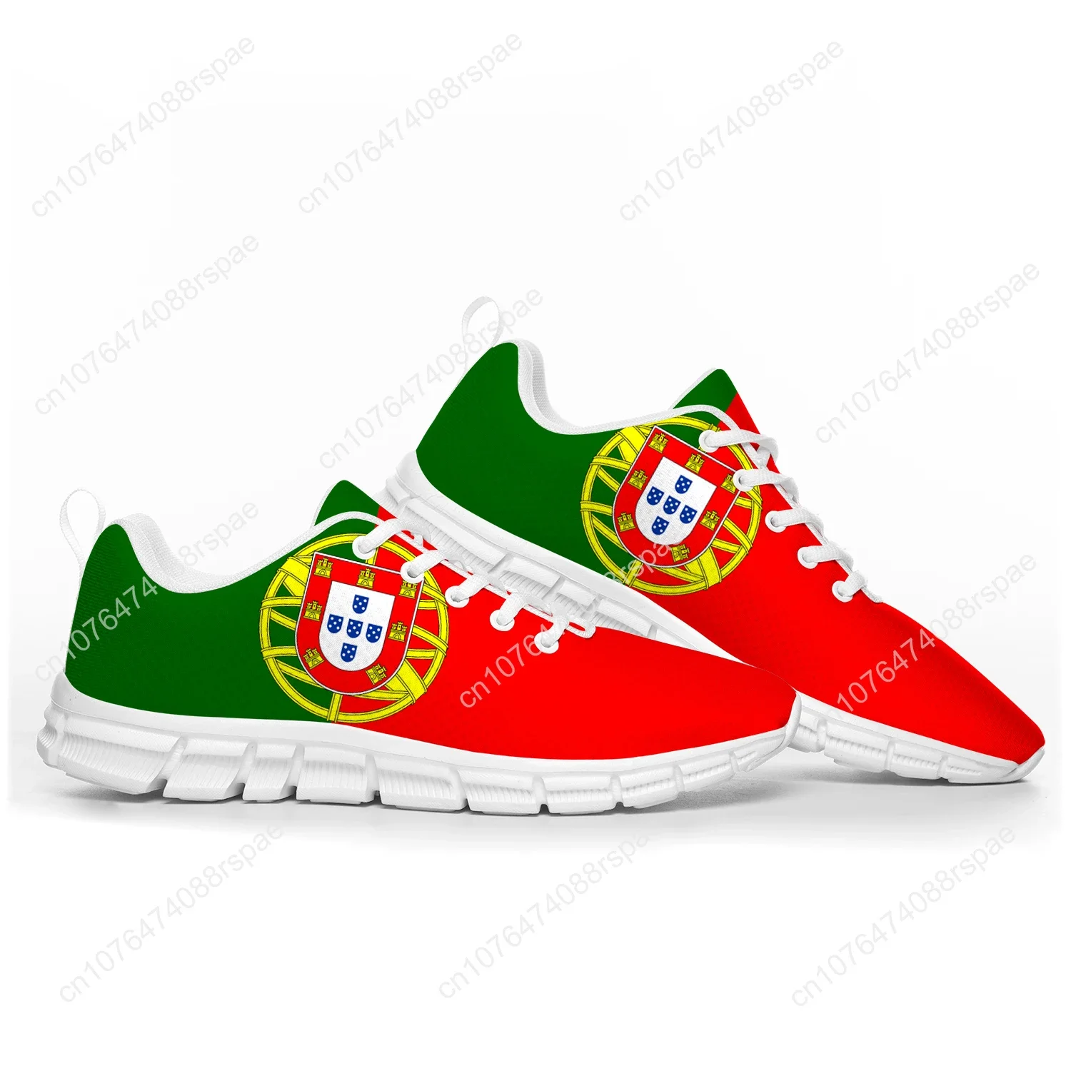 Zapatos deportivos con bandera de Portugal para hombres, mujeres, adolescentes, niños, zapatillas casuales personalizadas, zapatos de pareja de alta calidad