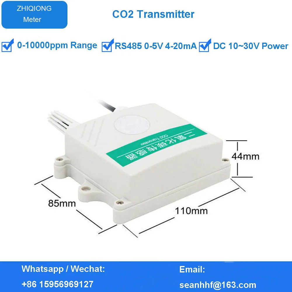 Imagem -02 - Medidor de Dióxido de Carbono Co2 Sensor Transmissor 4-20ma Transdutor Co2 Alta Qualidade 2000 5000ppm 65 Rs485 420ma