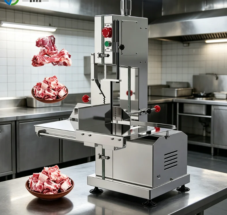 Professional Vertical Bone Saw 150kg/H High Output, Secure Protection for Beef and Poultry Bone Cutting